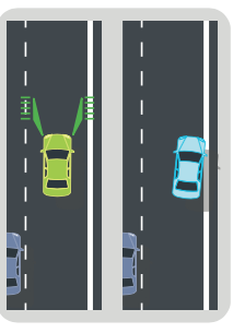 Graphic of lane departure warning increasing turn signal usage